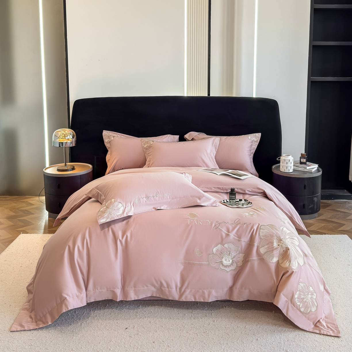 91家纺网 家纺一手货源 找家纺 （总）女子家纺 2025新款A类长绒棉新疆全棉纯棉刺绣宽边四件套-花千骨