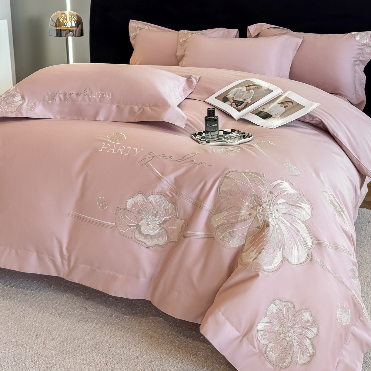 （总）女子家纺 2025新款A类长绒棉新疆全棉纯棉刺绣宽边四件套-花千骨