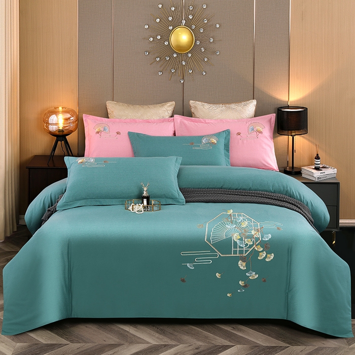 91家纺网 家纺一手货源 找家纺 （总）浩情国际婚庆供货中心 2026四季新品120S全棉斜纹加厚磨毛高端刺绣四件套