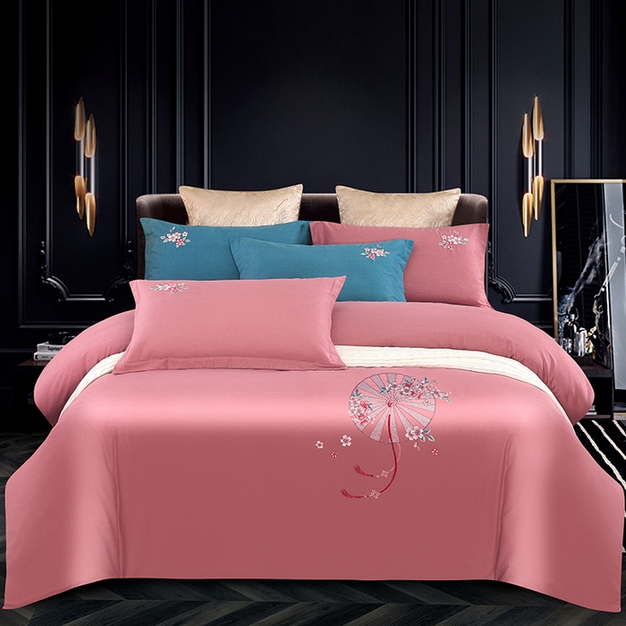 91家纺网 家纺一手货源 找家纺 （总）浩情国际婚庆供货中心 2026四季新品120S全棉斜纹加厚磨毛高端刺绣四件套