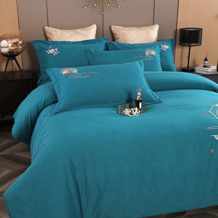 91家纺网 家纺一手货源 找家纺 （总）浩情国际婚庆供货中心 2026四季新品120S全棉斜纹加厚磨毛高端刺绣四件套