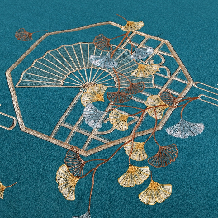 91家纺网 家纺一手货源 找家纺 浩情国际婚庆供货中心 2026四季新品120S全棉斜纹加厚磨毛高端刺绣四件套 维也纳-宝蓝