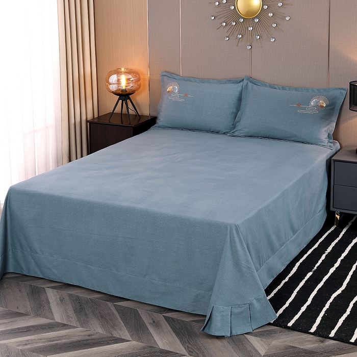 91家纺网 家纺一手货源 找家纺 浩情国际婚庆供货中心 2026四季新品120S全棉斜纹加厚磨毛高端刺绣四件套 维也纳-富贵银