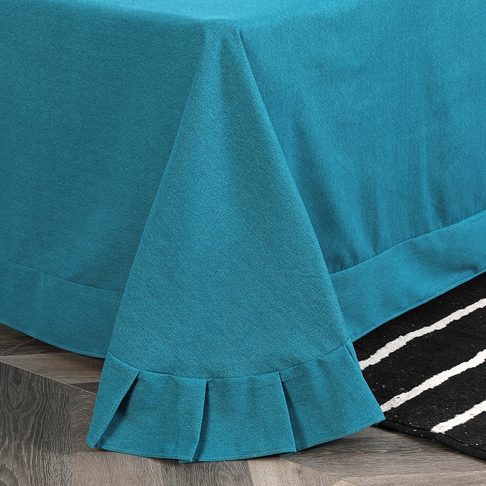 91家纺网 家纺一手货源 找家纺 浩情国际婚庆供货中心 2026四季新品120S全棉斜纹加厚磨毛高端刺绣四件套 维也纳-宝蓝