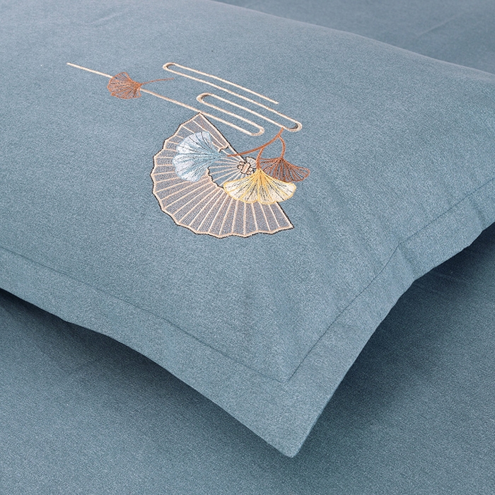 91家纺网 家纺一手货源 找家纺 浩情国际婚庆供货中心 2026四季新品120S全棉斜纹加厚磨毛高端刺绣四件套 维也纳-富贵银