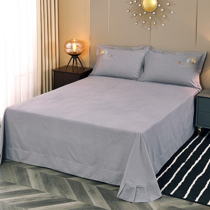 91家纺网 家纺一手货源 找家纺 浩情国际婚庆供货中心 2026四季新品120S全棉斜纹加厚磨毛高端刺绣四件套 维也纳-高级灰