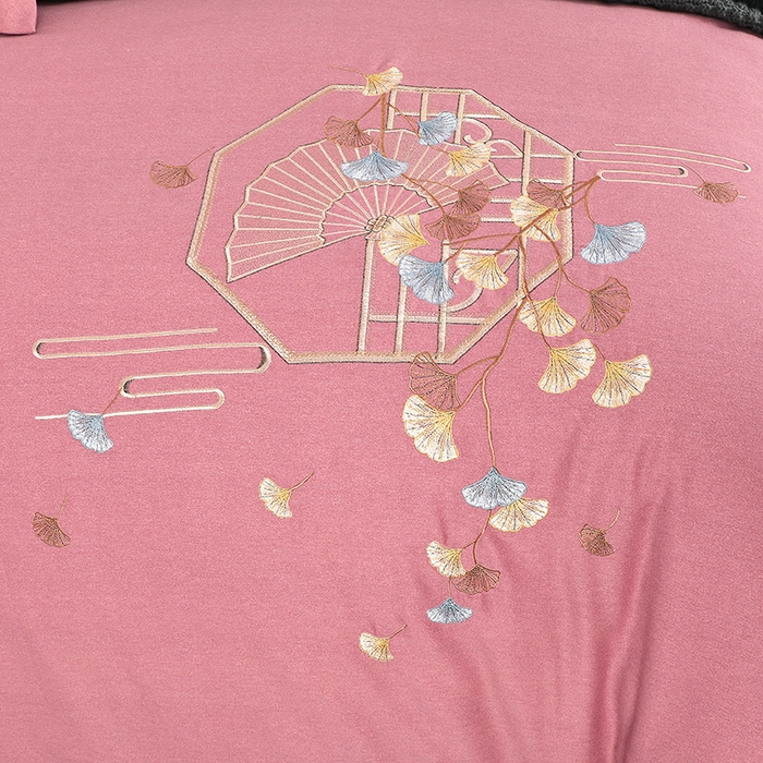 91家纺网 家纺一手货源 找家纺 浩情国际婚庆供货中心 2026四季新品120S全棉斜纹加厚磨毛高端刺绣四件套 维也纳-豆沙