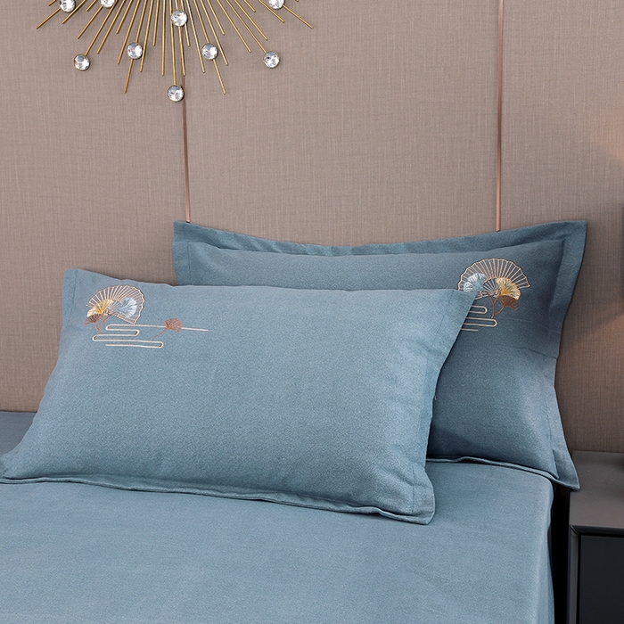 91家纺网 家纺一手货源 找家纺 浩情国际婚庆供货中心 2026四季新品120S全棉斜纹加厚磨毛高端刺绣四件套 维也纳-富贵银