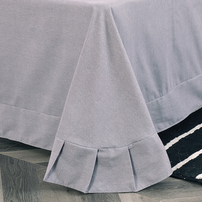 91家纺网 家纺一手货源 找家纺 浩情国际婚庆供货中心 2026四季新品120S全棉斜纹加厚磨毛高端刺绣四件套 浪漫樱花-高级灰