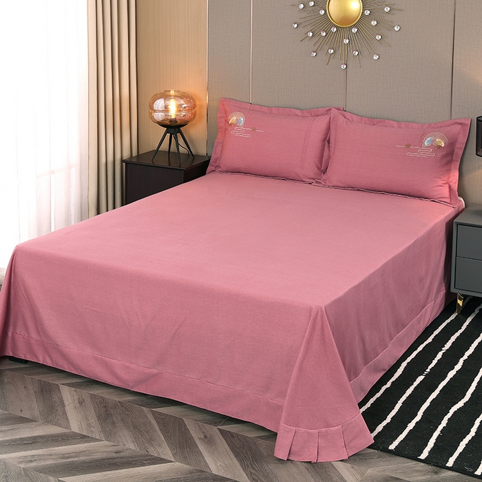 91家纺网 家纺一手货源 找家纺 浩情国际婚庆供货中心 2026四季新品120S全棉斜纹加厚磨毛高端刺绣四件套 维也纳-豆沙