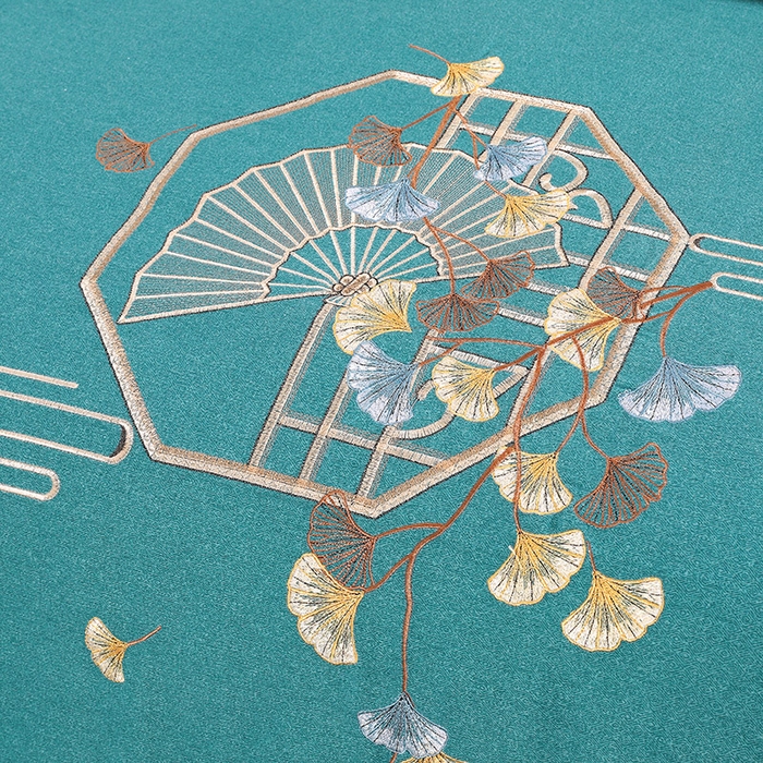 91家纺网 家纺一手货源 找家纺 浩情国际婚庆供货中心 2026四季新品120S全棉斜纹加厚磨毛高端刺绣四件套 维也纳-淡雅绿