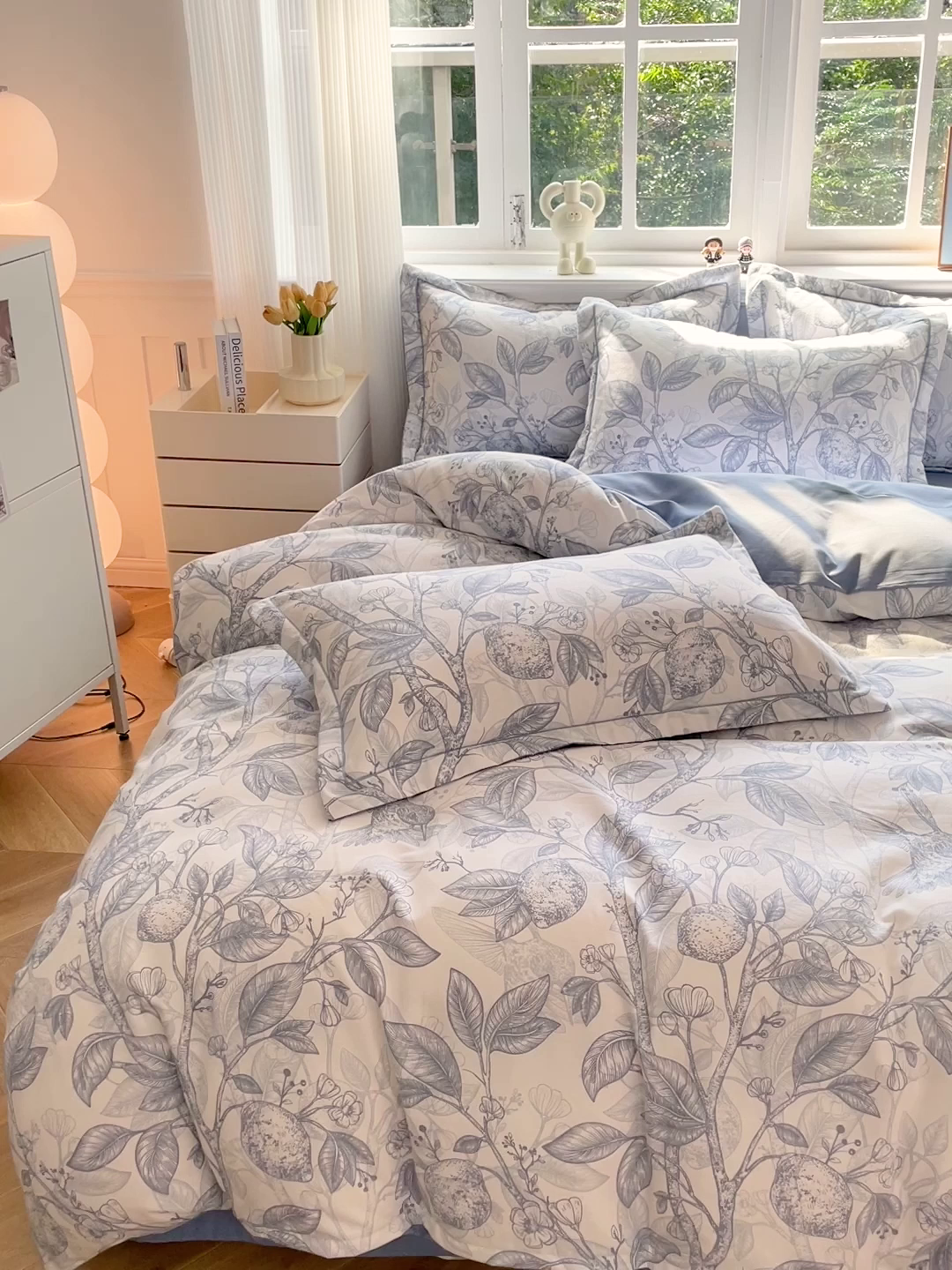 91家纺网 家纺一手货源 找家纺 曲之慕 2026新款全棉纯棉加厚喷气磨毛印花四件套 汀兰