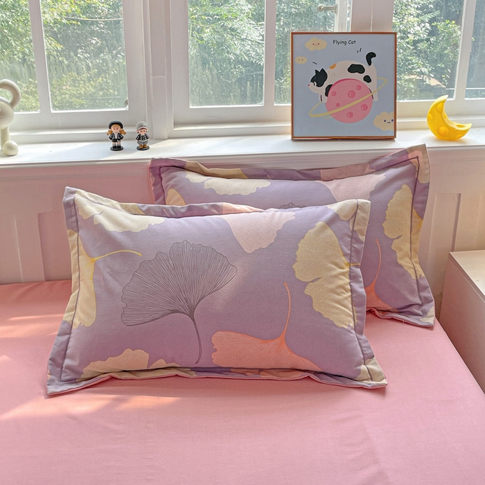 91家纺网 家纺一手货源 找家纺 曲之慕 2026新款全棉纯棉加厚喷气磨毛印花四件套 秋叶