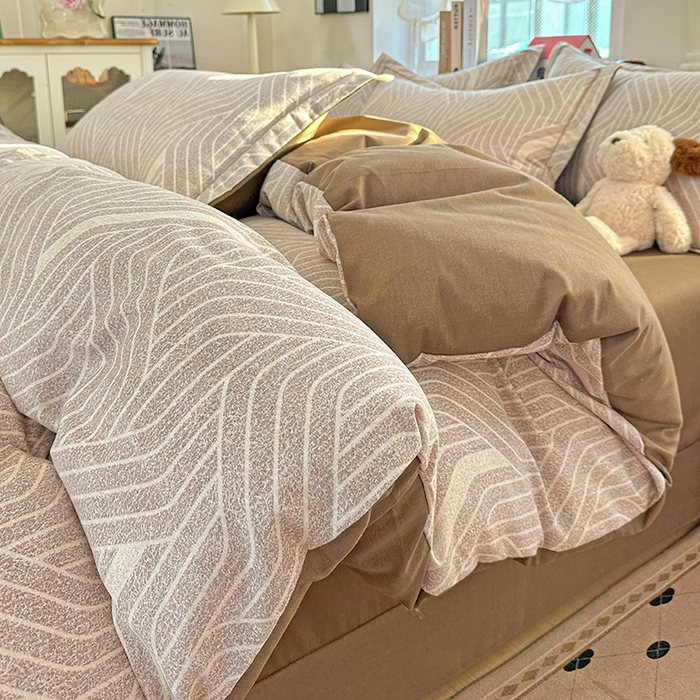 91家纺网 家纺一手货源 找家纺 （总）曲之慕 2026新款全棉纯棉加厚喷气磨毛印花四件套