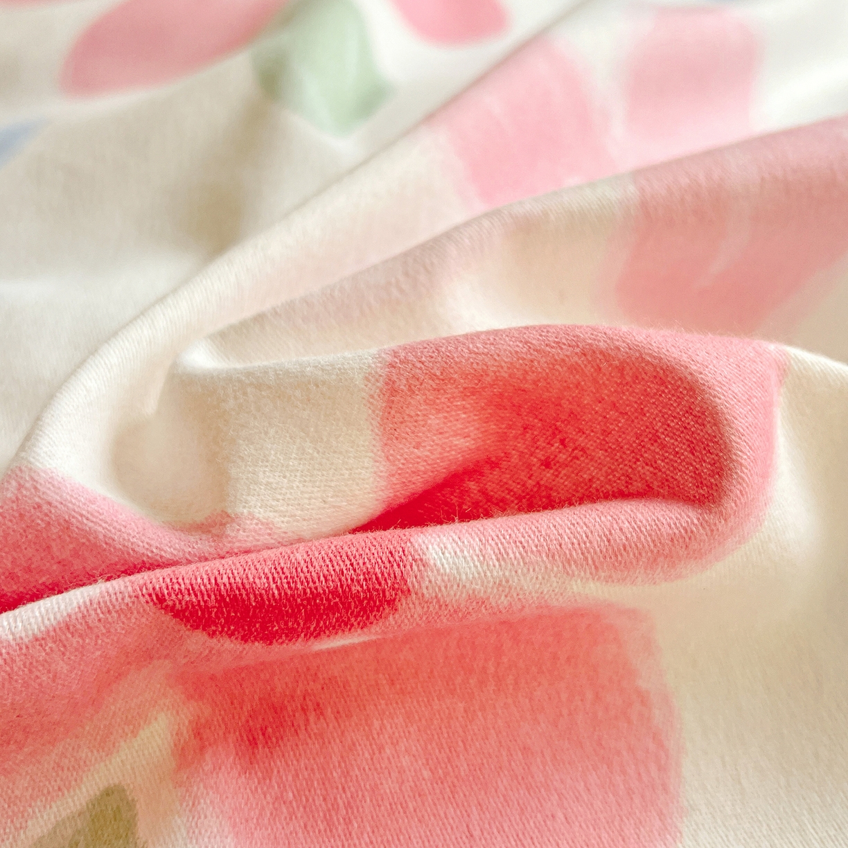 91家纺网 家纺一手货源 找家纺 曲之慕 2026新款全棉纯棉加厚喷气磨毛印花四件套 爱意花间