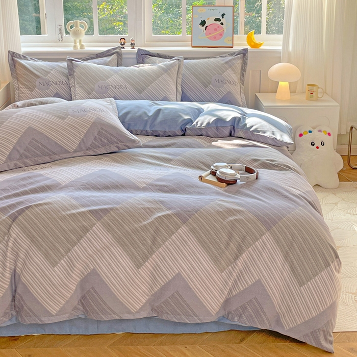 91家纺网 家纺一手货源 找家纺 曲之慕 2026新款全棉纯棉加厚喷气磨毛印花四件套 费洛斯