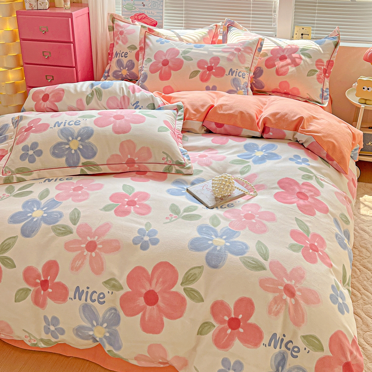 91家纺网 家纺一手货源 找家纺 （总）曲之慕 2026新款全棉纯棉加厚喷气磨毛印花四件套