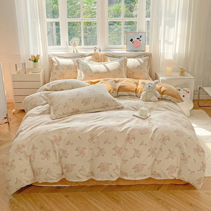 91家纺网 家纺一手货源 找家纺 曲之慕 2026新款全棉纯棉加厚喷气磨毛印花四件套 云梦泽