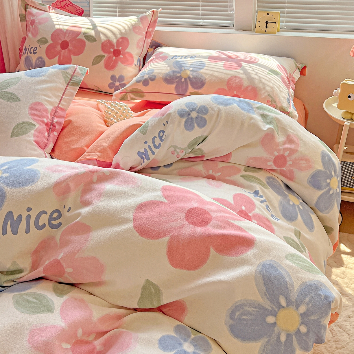 91家纺网 家纺一手货源 找家纺 （总）曲之慕 2026新款全棉纯棉加厚喷气磨毛印花四件套