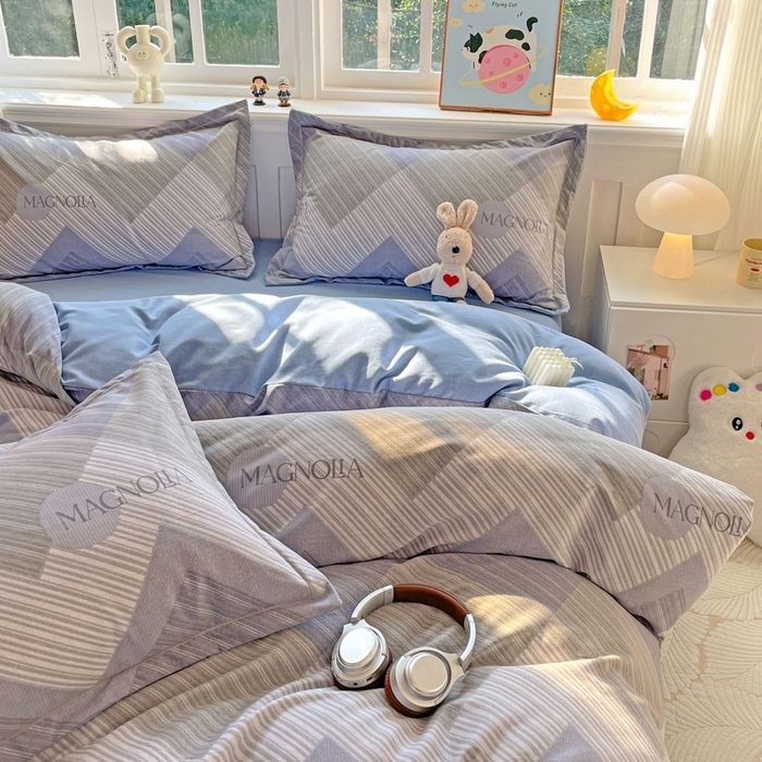 91家纺网 家纺一手货源 找家纺 曲之慕 2026新款全棉纯棉加厚喷气磨毛印花四件套 费洛斯