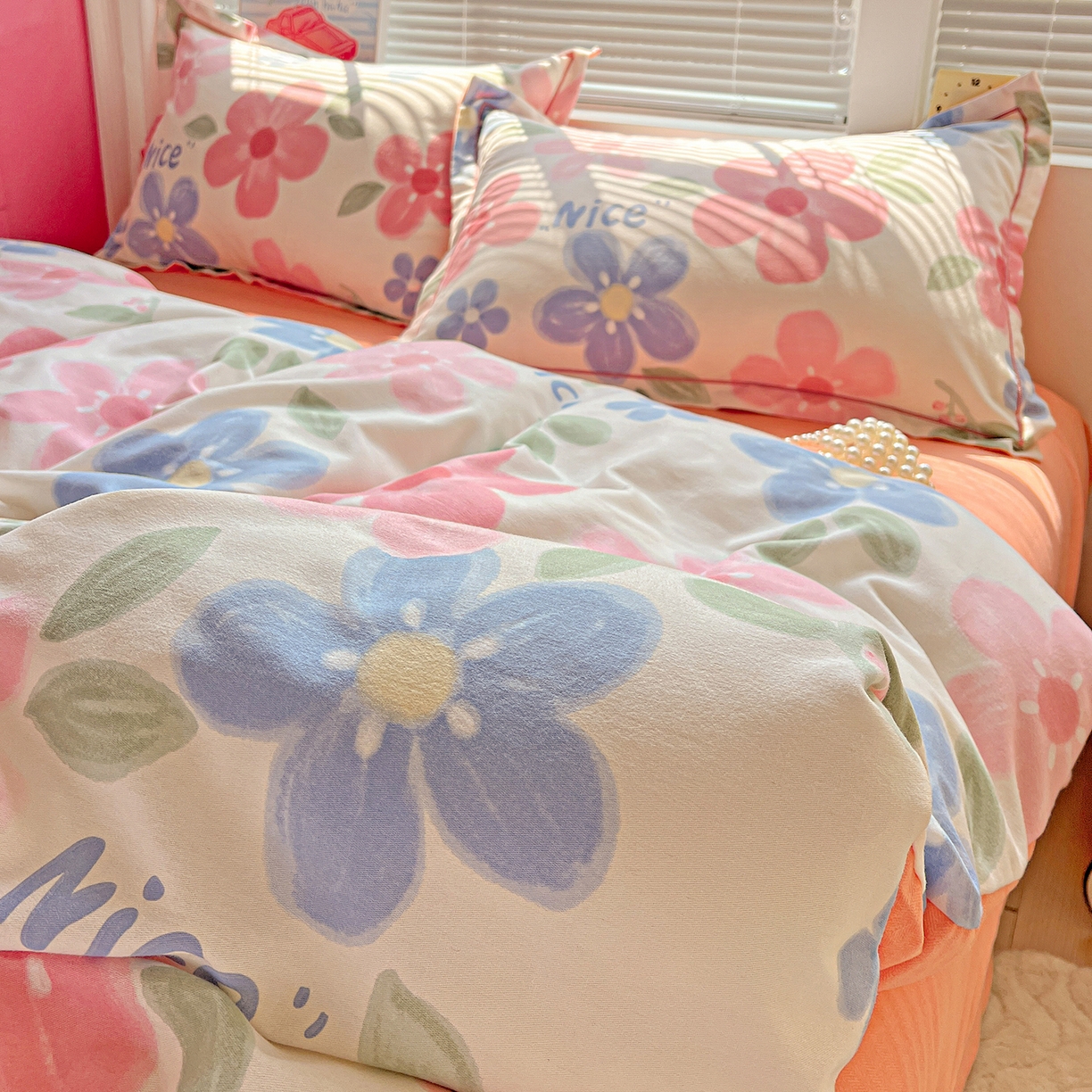 91家纺网 家纺一手货源 找家纺 （总）曲之慕 2026新款全棉纯棉加厚喷气磨毛印花四件套