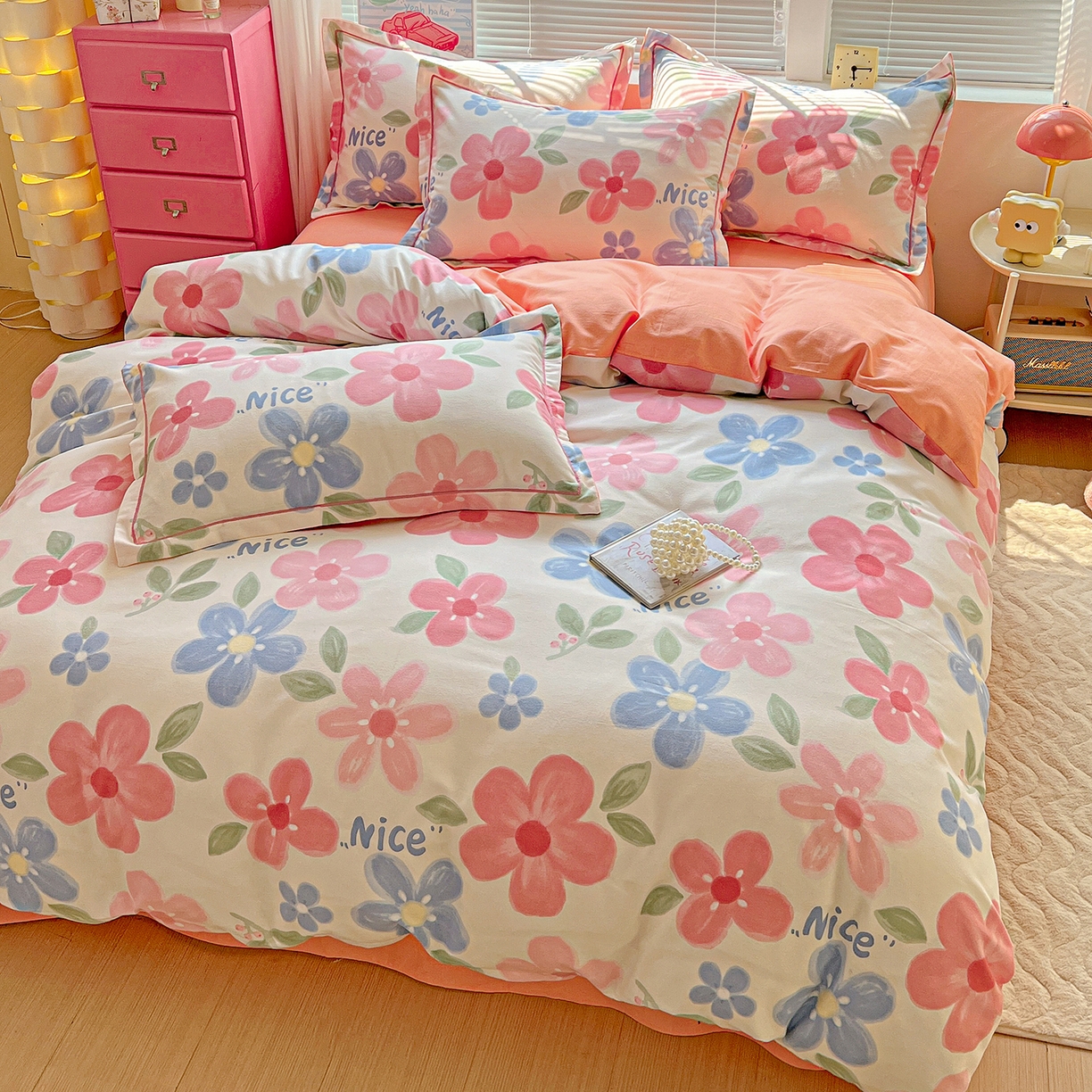 91家纺网 家纺一手货源 找家纺 （总）曲之慕 2026新款全棉纯棉加厚喷气磨毛印花四件套