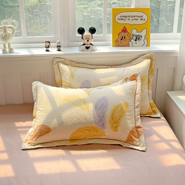 91家纺网 家纺一手货源 找家纺 曲之慕 2026新款全棉纯棉加厚喷气磨毛印花四件套 晚秋