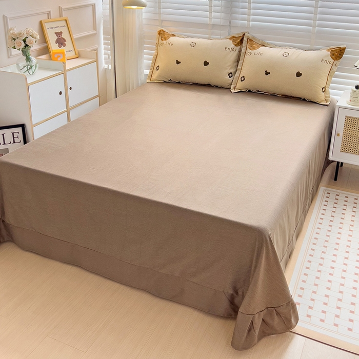 91家纺网 家纺一手货源 找家纺 曲之慕 2026新款全棉纯棉加厚喷气磨毛印花四件套 登威熊