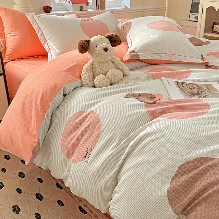 91家纺网 家纺一手货源 找家纺 曲之慕 2026新款全棉纯棉加厚喷气磨毛印花四件套 青枝语