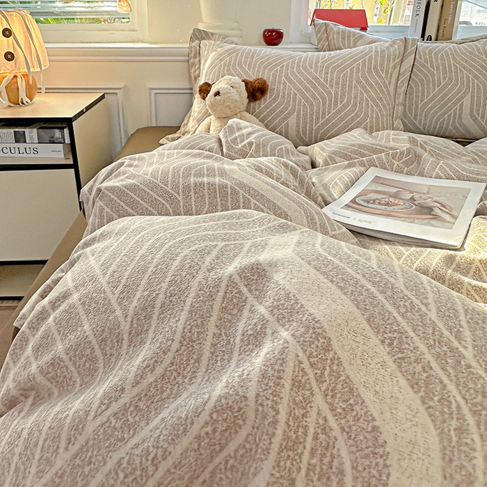 91家纺网 家纺一手货源 找家纺 曲之慕 2026新款全棉纯棉加厚喷气磨毛印花四件套 艾格拉