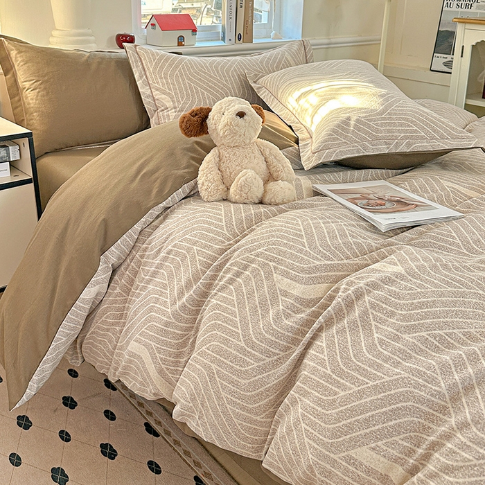 91家纺网 家纺一手货源 找家纺 曲之慕 2026新款全棉纯棉加厚喷气磨毛印花四件套 艾格拉