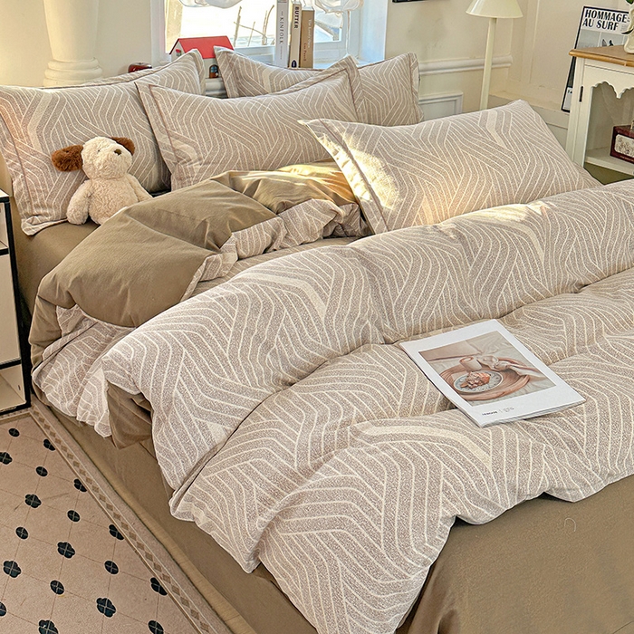 91家纺网 家纺一手货源 找家纺 曲之慕 2026新款全棉纯棉加厚喷气磨毛印花四件套 艾格拉