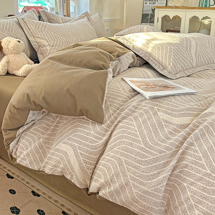 91家纺网 家纺一手货源 找家纺 曲之慕 2026新款全棉纯棉加厚喷气磨毛印花四件套 艾格拉