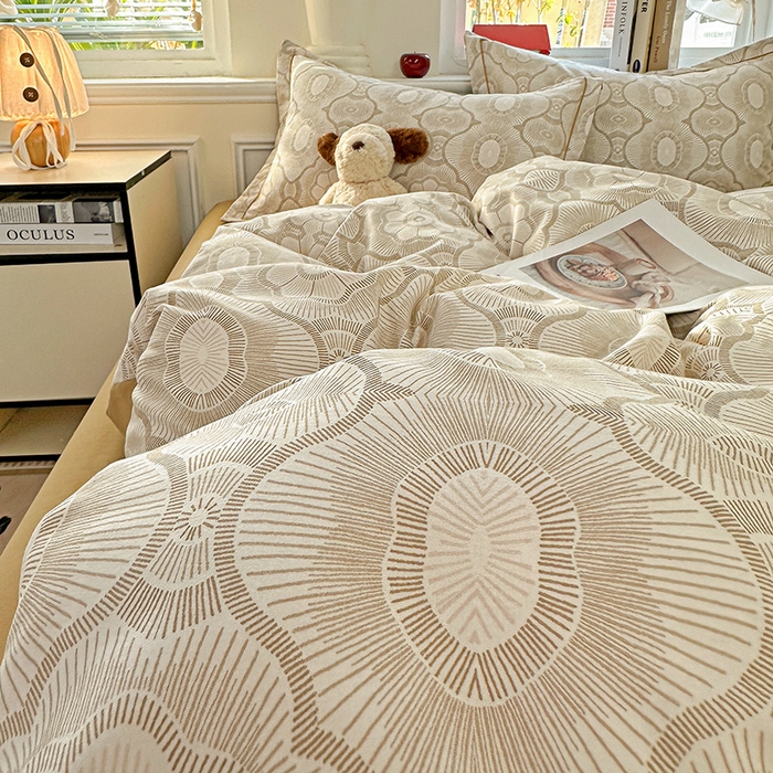 91家纺网 家纺一手货源 找家纺 曲之慕 2026新款全棉纯棉加厚喷气磨毛印花四件套 萝莉