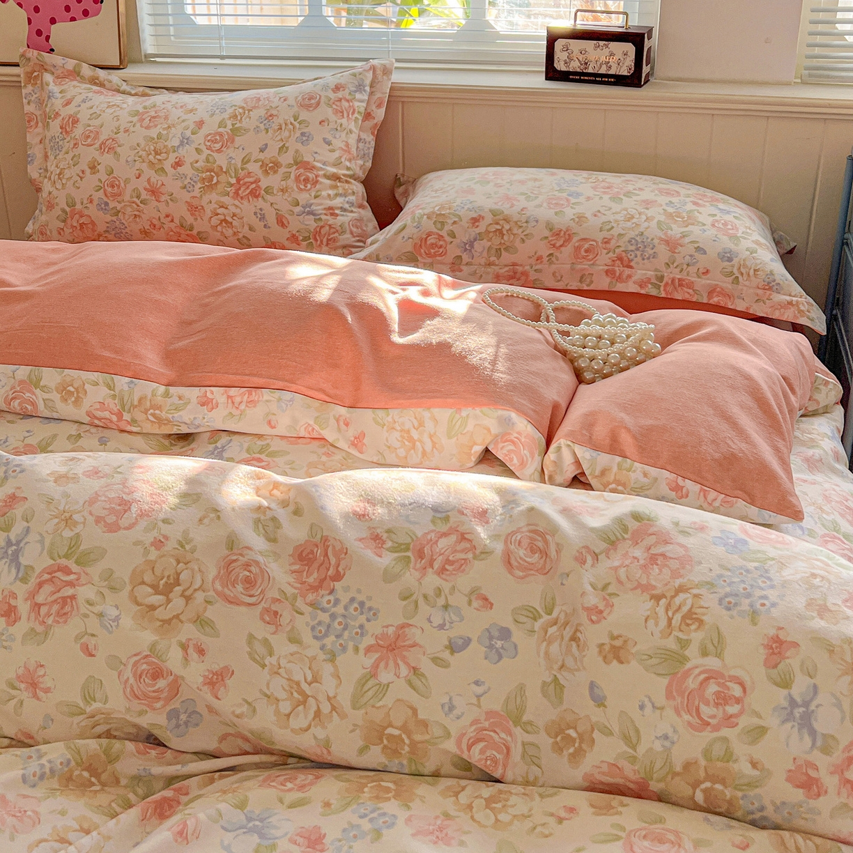 91家纺网 家纺一手货源 找家纺 曲之慕 2026新款全棉纯棉加厚喷气磨毛印花四件套 幽梦玉