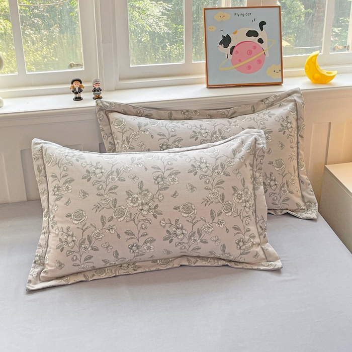 91家纺网 家纺一手货源 找家纺 曲之慕 2026新款全棉纯棉加厚喷气磨毛印花四件套 啬园