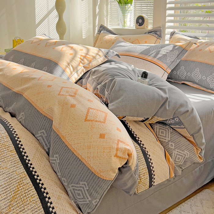 91家纺网 家纺一手货源 找家纺 （总）曲之慕 2026新款全棉纯棉加厚喷气磨毛印花四件套