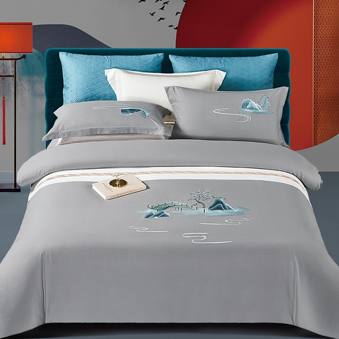 91家纺网 家纺一手货源 找家纺 （总）浩情国际婚庆供货中心 2026新品-100支全棉长绒棉磨毛高端刺绣系列四件套