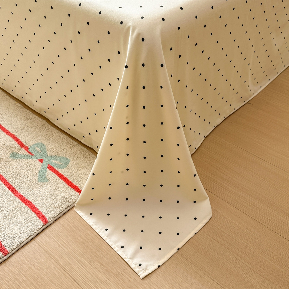 91家纺网 家纺一手货源 找家纺 冕悠家纺 2025新款A类加厚水洗棉格子点点印花超柔单品床单枕套 米点