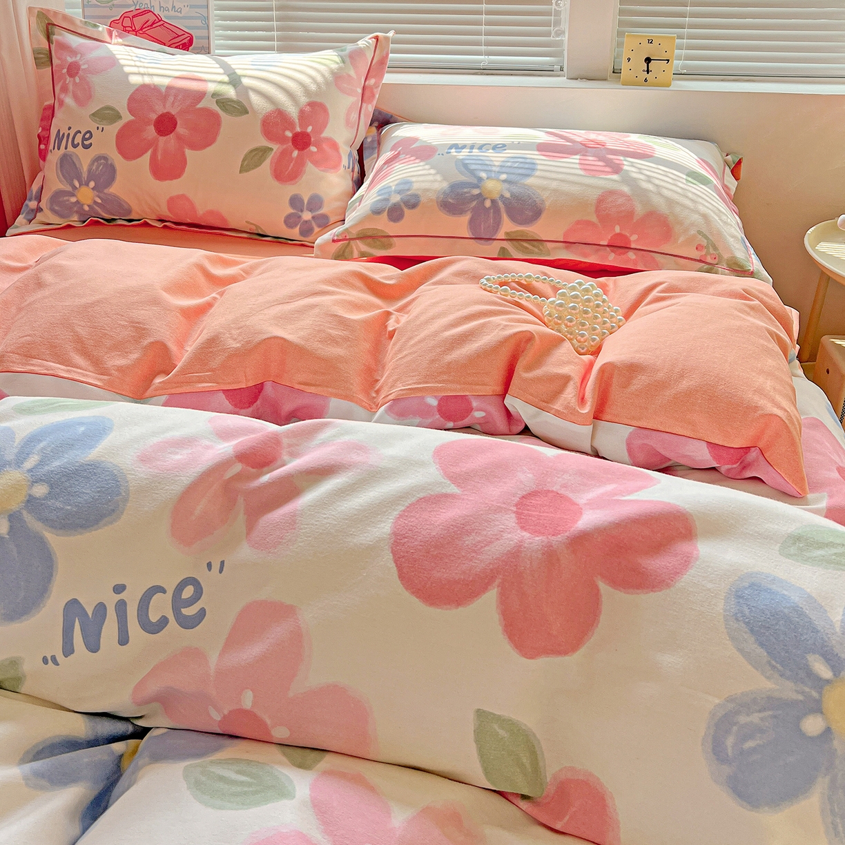 91家纺网 家纺一手货源 找家纺 （总）曲之慕 2026新款全棉纯棉加厚喷气磨毛印花四件套