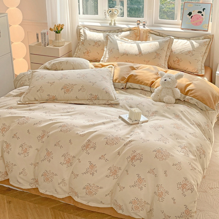 91家纺网 家纺一手货源 找家纺 曲之慕 2026新款全棉纯棉加厚喷气磨毛印花四件套 云梦泽