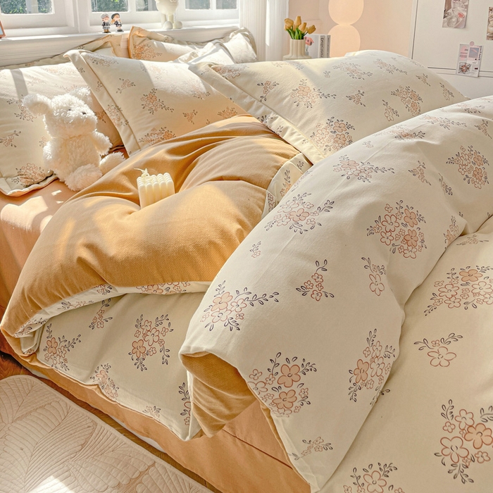 91家纺网 家纺一手货源 找家纺 曲之慕 2026新款全棉纯棉加厚喷气磨毛印花四件套 云梦泽