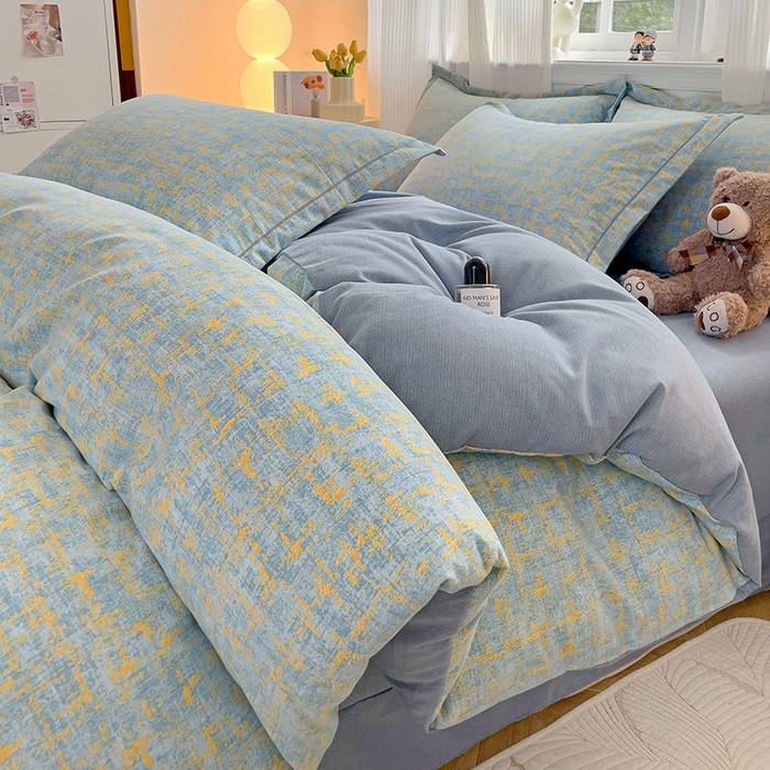 91家纺网 家纺一手货源 找家纺 （总）曲之慕 2026新款全棉纯棉加厚喷气磨毛印花四件套