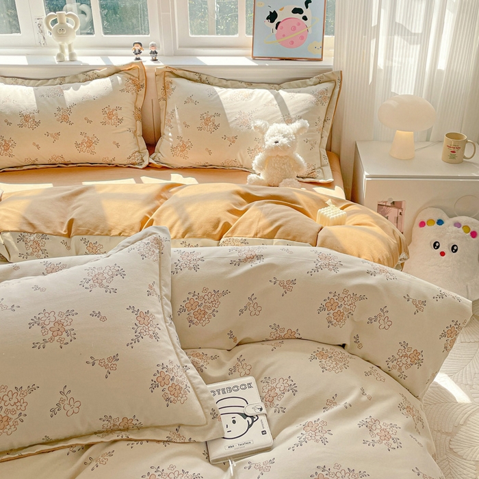 91家纺网 家纺一手货源 找家纺 曲之慕 2026新款全棉纯棉加厚喷气磨毛印花四件套 云梦泽