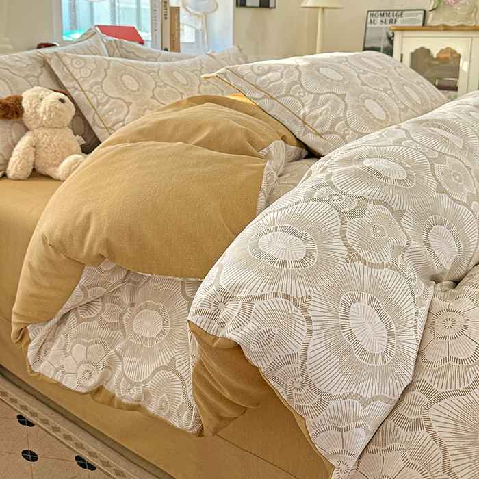 91家纺网 家纺一手货源 找家纺 曲之慕 2026新款全棉纯棉加厚喷气磨毛印花四件套 萝莉