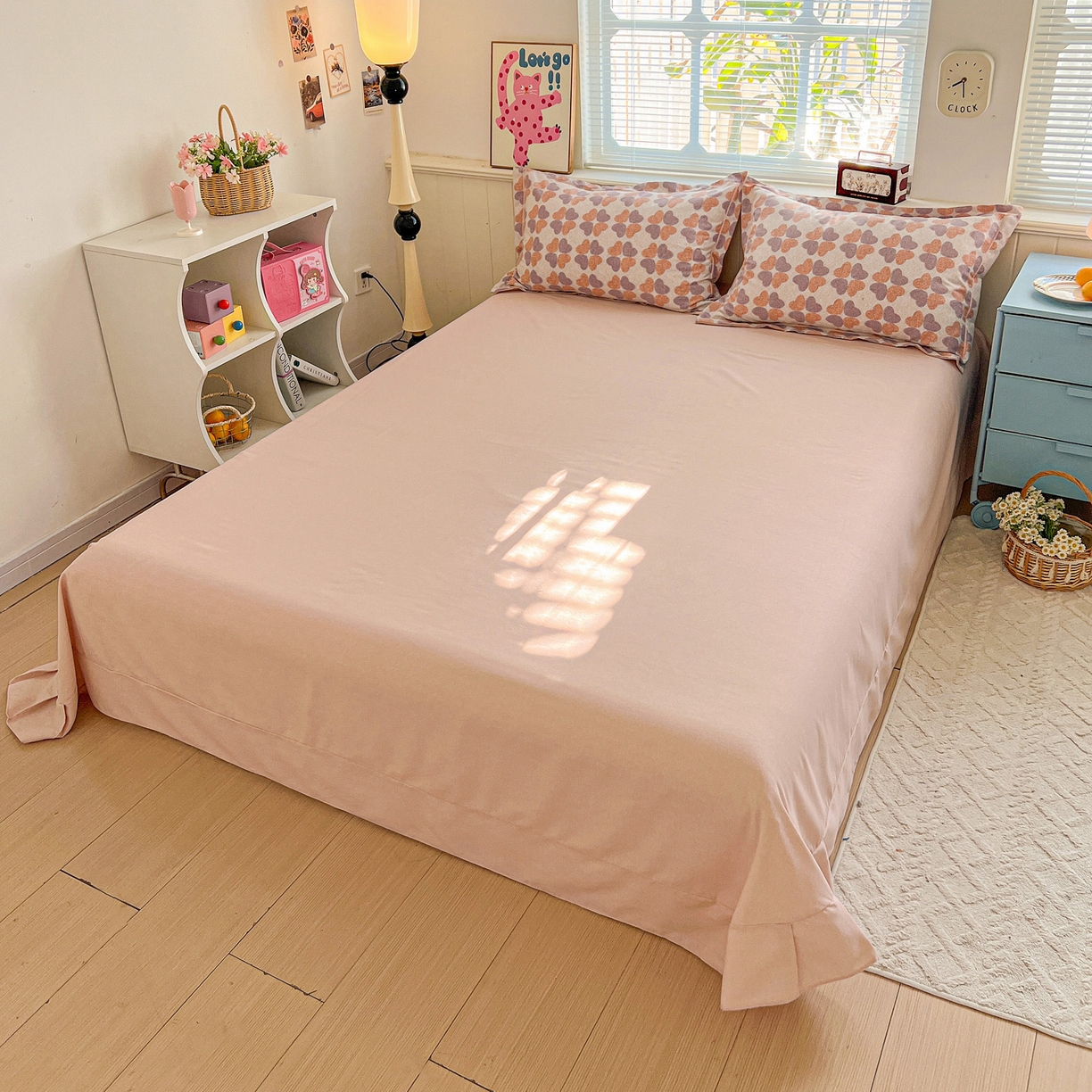 91家纺网 家纺一手货源 找家纺 曲之慕 2026新款全棉纯棉加厚喷气磨毛印花四件套 四叶草