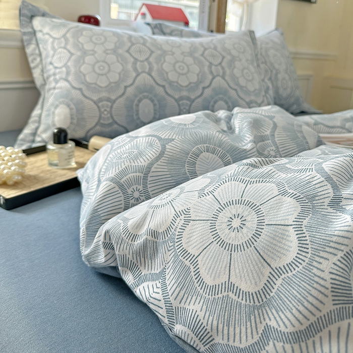 91家纺网 家纺一手货源 找家纺 曲之慕 2026新款全棉纯棉加厚喷气磨毛印花四件套 絮语