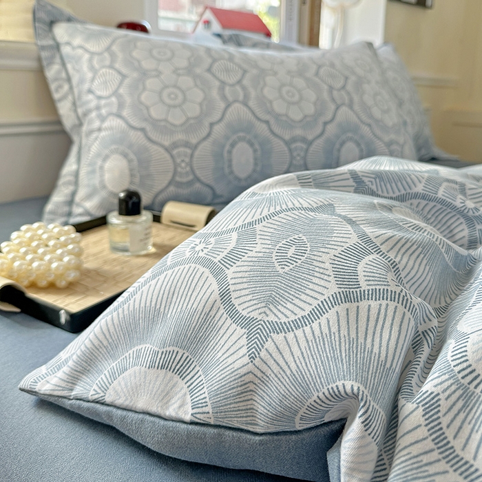 91家纺网 家纺一手货源 找家纺 曲之慕 2026新款全棉纯棉加厚喷气磨毛印花四件套 絮语