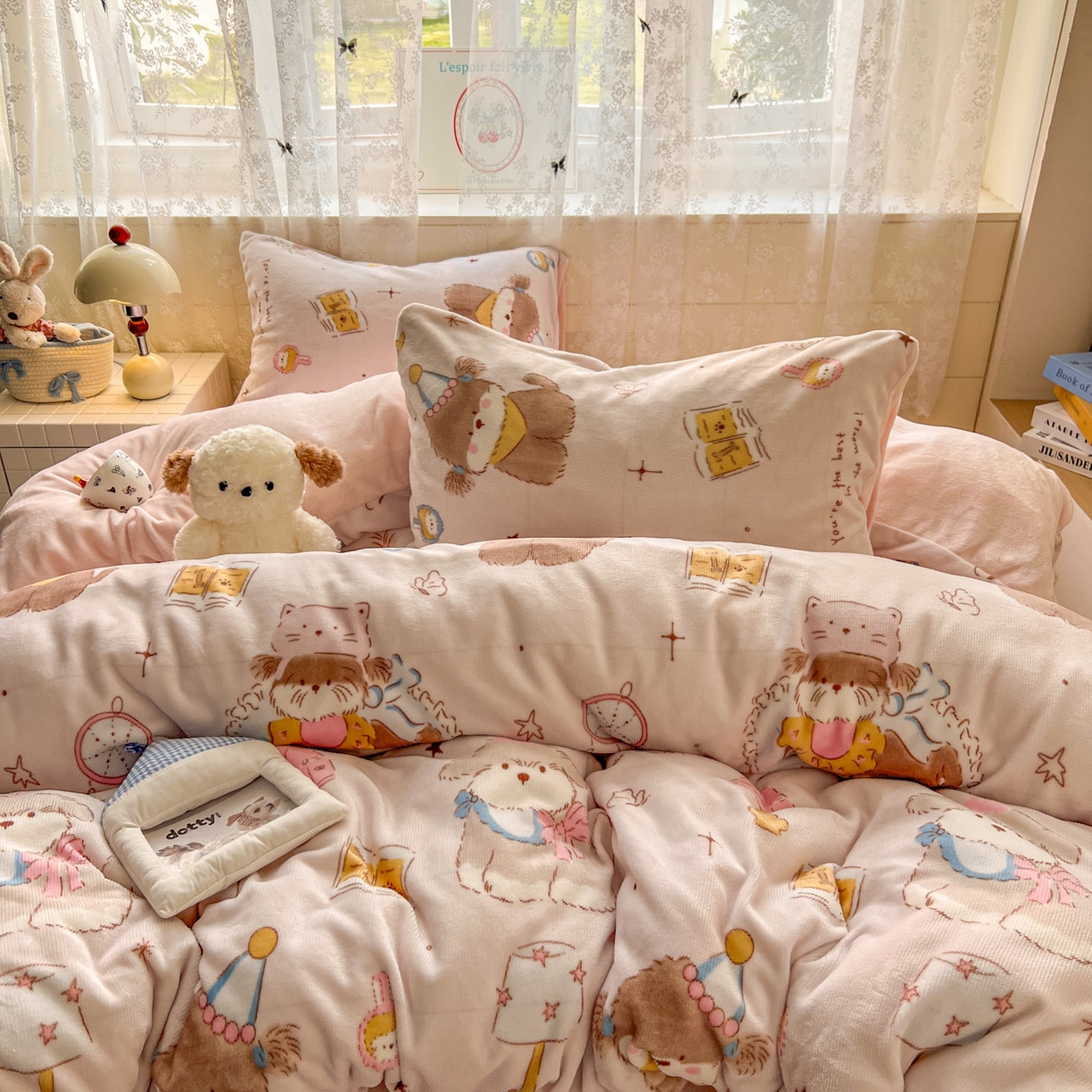 91家纺网 家纺一手货源 找家纺 （总）冕悠家纺 2025新款A类200克加厚印花牛奶绒保暖四件套提供买家秀