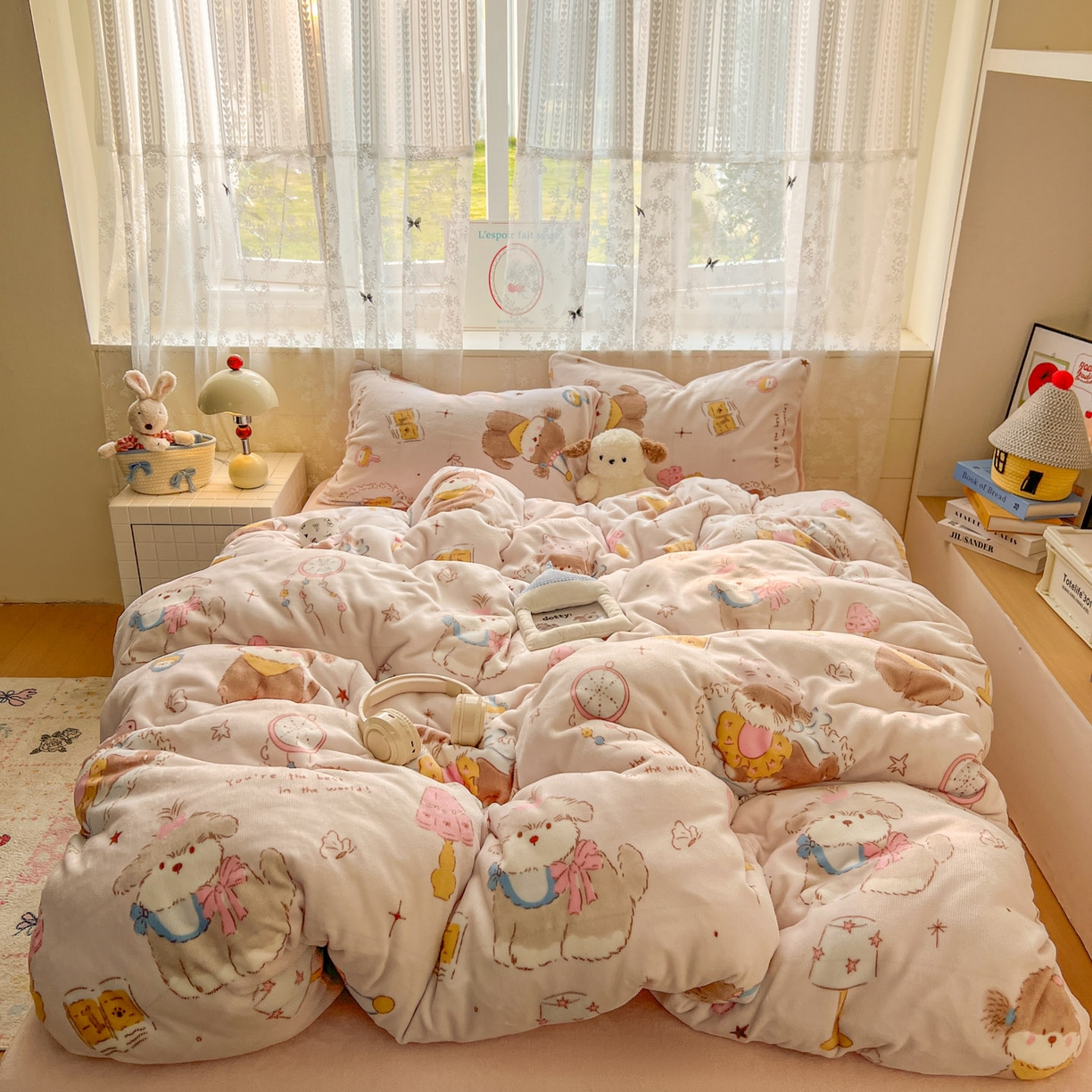 91家纺网 家纺一手货源 找家纺 （总）冕悠家纺 2025新款A类200克加厚印花牛奶绒保暖四件套提供买家秀